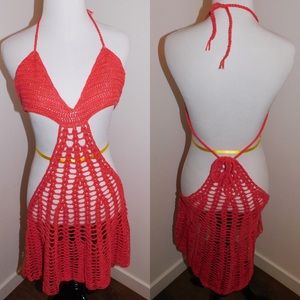 Crochet Coral swimsuit cover up